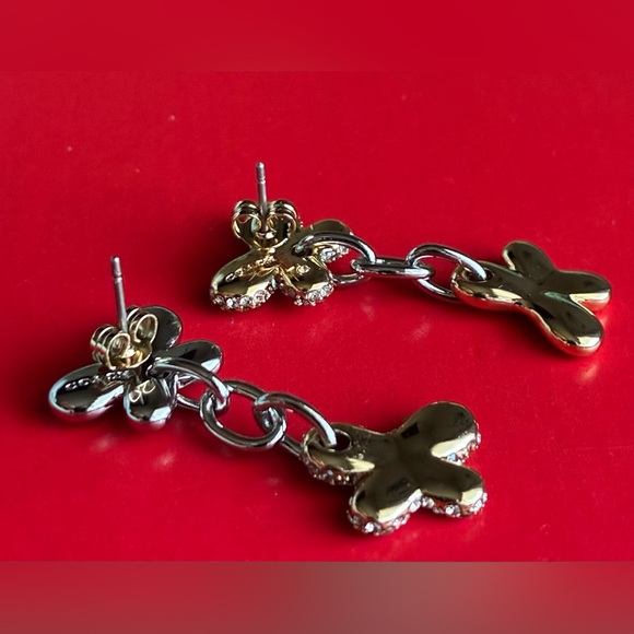 COACH Earrings,Coach Gold and Silver Butterfly Earrings - Picture 7 of 8